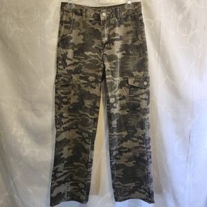 Shein Camo Cargo Jeans Women's‎ PS Camouflage Straight Leg High Waist Pockets